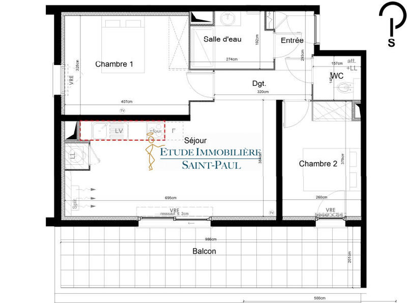 Appartement - 60 m² - 3 pièces