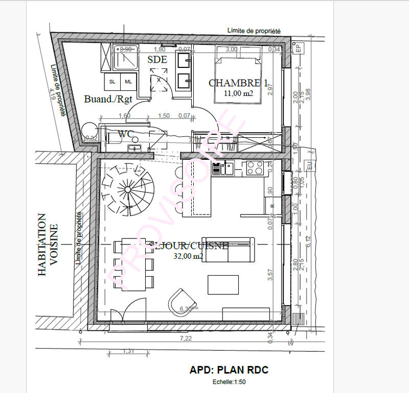 Maison - 34 m² - 1 pièce