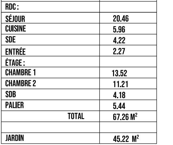 Maison traditionnelle - 67 m² - 3 pièces