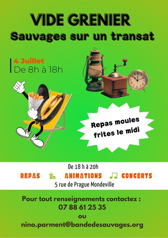 Vide grenier sauvage sur un transat