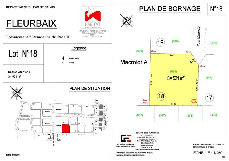 Terrain constructible - 521 m²