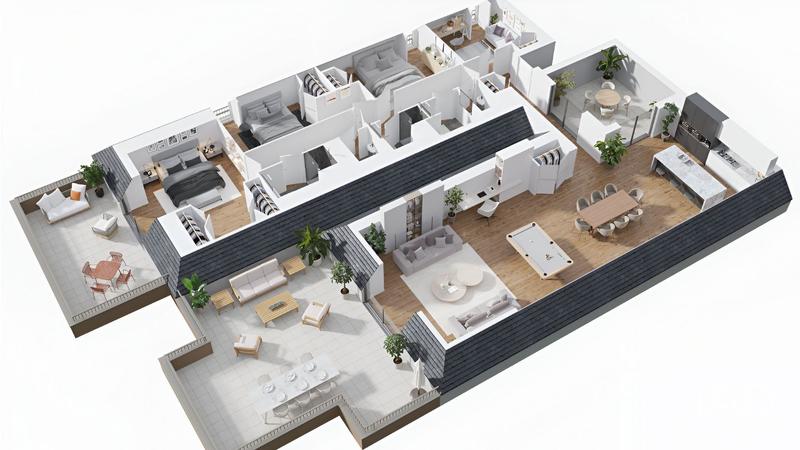 Appartement - 186 m² - 5 pièces