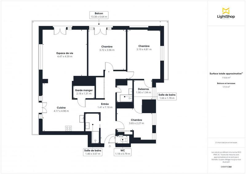 Appartement - 121 m² - 6 pièces