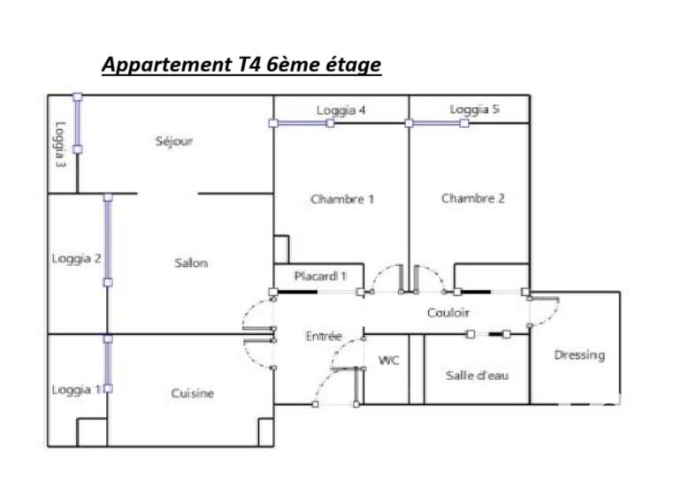 Appartement - 84 m² - 4 pièces