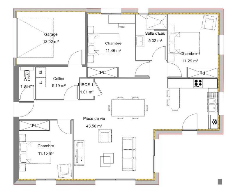 Maison - 98 m² - 4 pièces