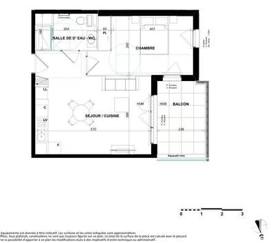 Appartement - 43 m² - 2 pièces