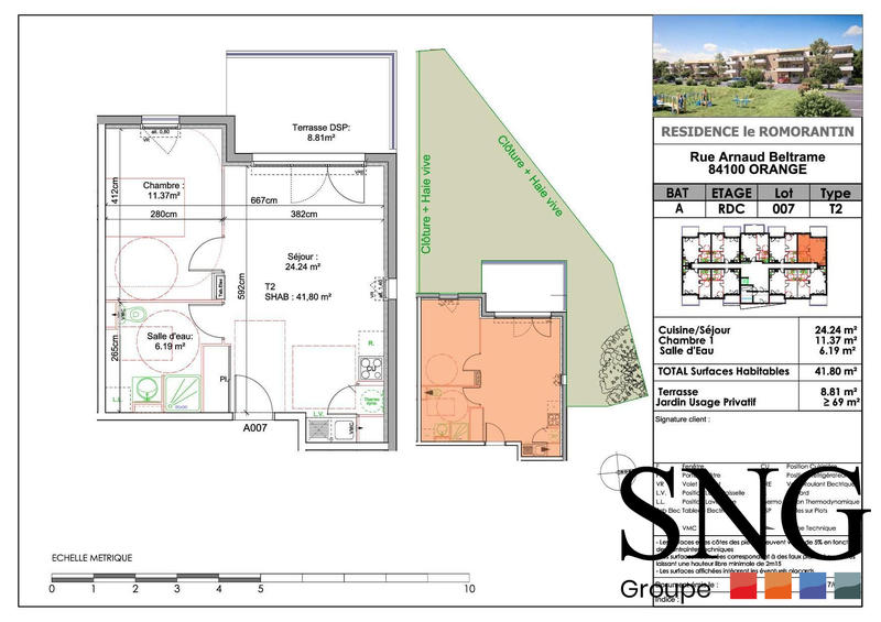 Appartement - 42 m² - 2 pièces