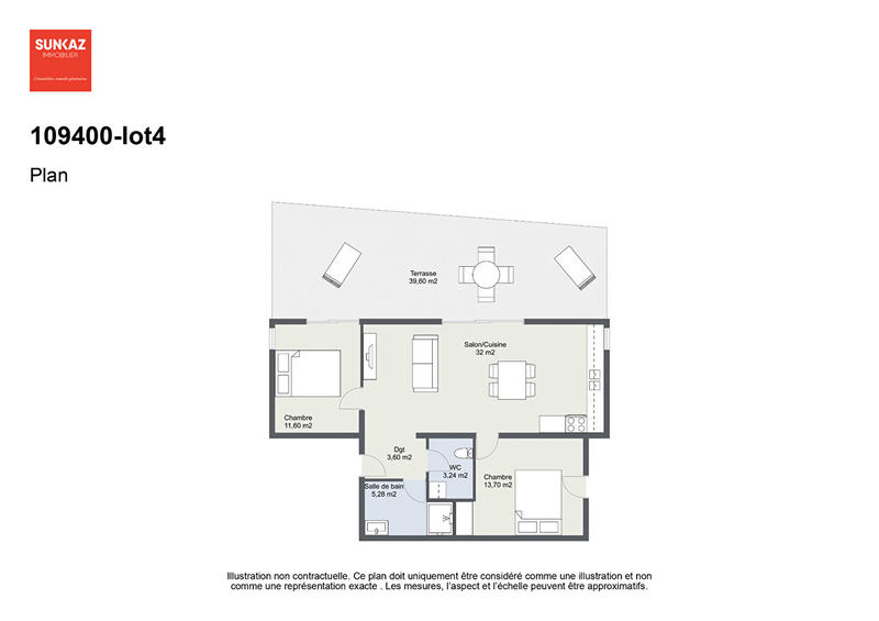 Appartement - 69 m² - 3 pièces