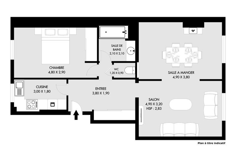 Appartement - 57 m² - 3 pièces