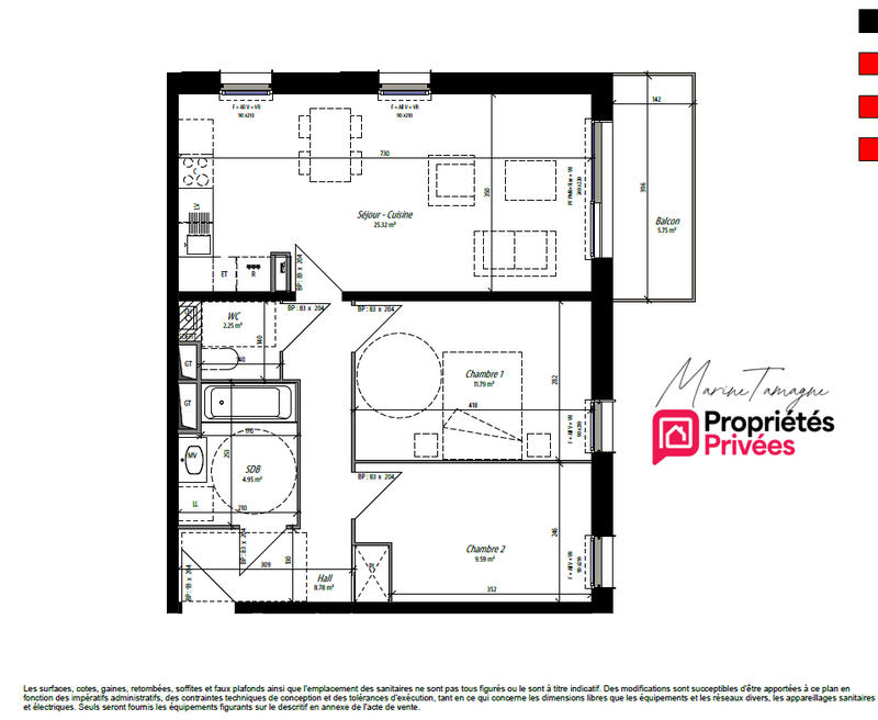 Appartement - 62 m² - 3 pièces