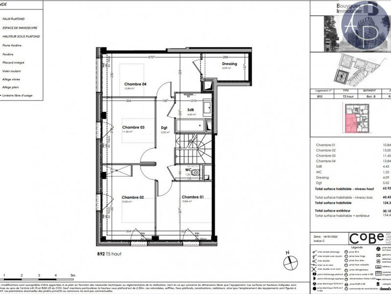 Appartement - 126 m² - 5 pièces