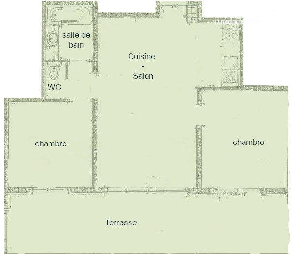 Appartement - 48 m² - 3 pièces