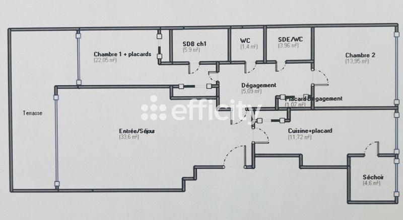 Appartement - 103 m² - 3 pièces