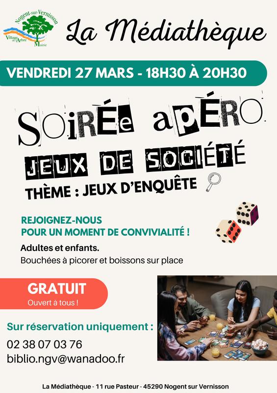 Soirée apéro jeux de société