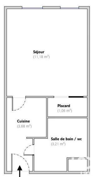 Studio - 19 m² - 1 pièce