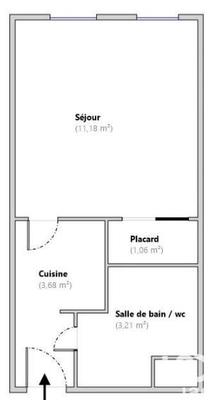 Studio - 19 m² - 1 pièce