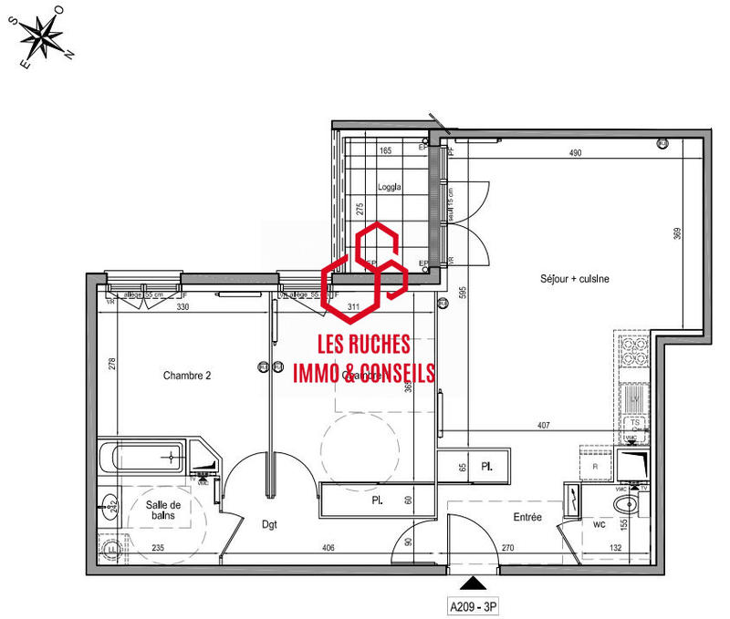 Appartement - 68 m² - 3 pièces