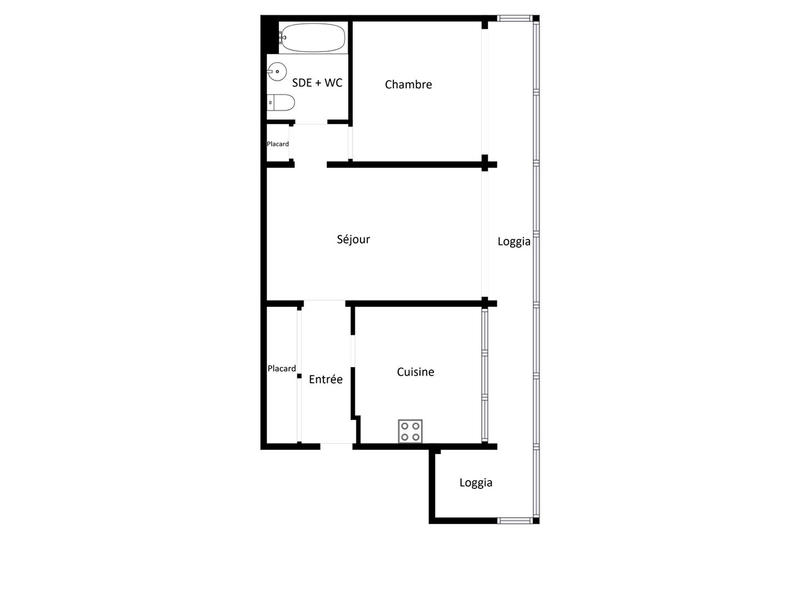 Appartement - 55 m² - 2 pièces