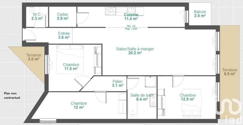 Appartement - 90 m² - 4 pièces