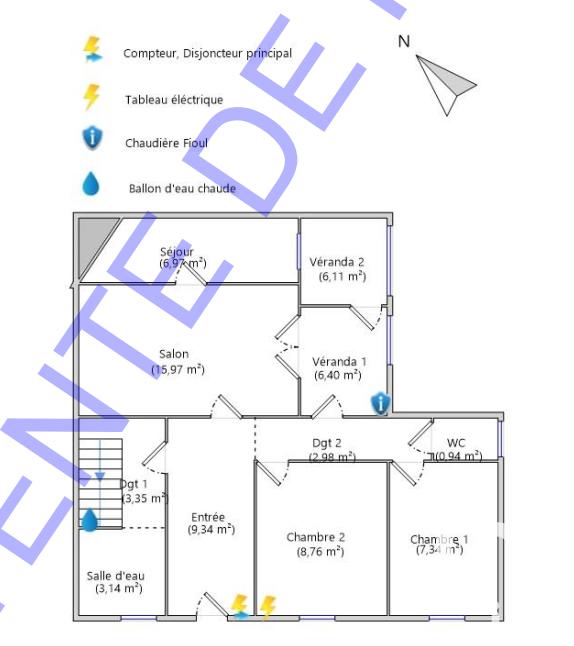 Maison de village - 69 m² - 5 pièces