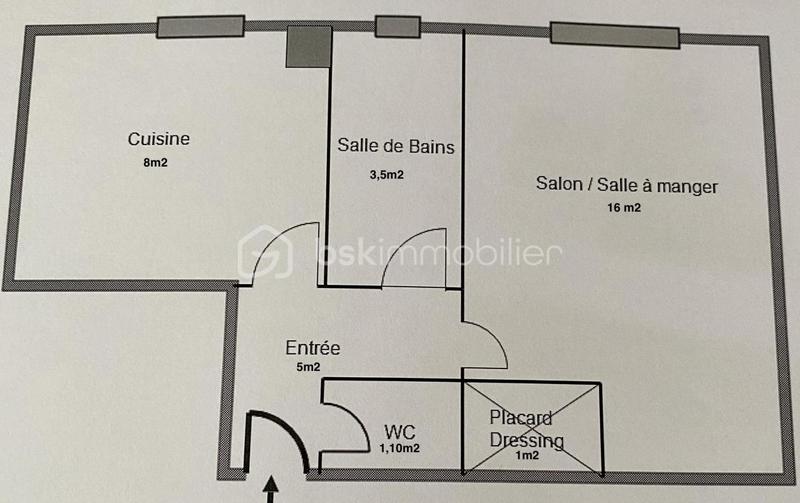 Appartement - 34 m² - 2 pièces
