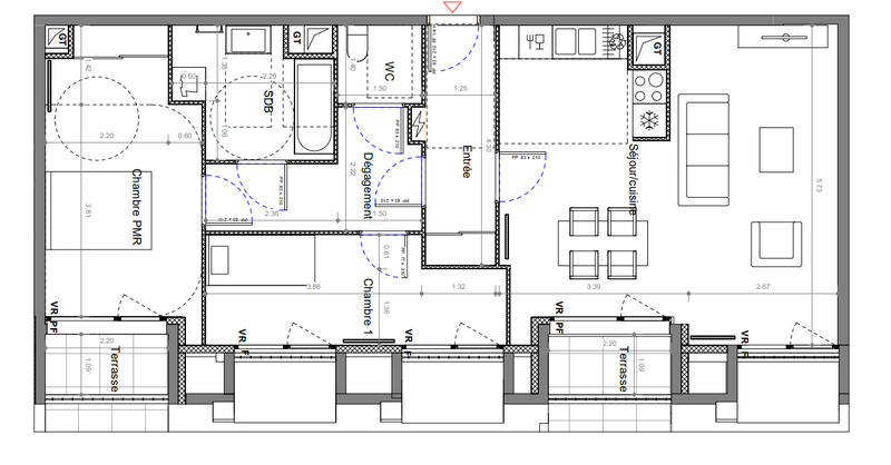 Appartement - 75 m² - 3 pièces