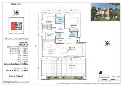 Appartement - 90 m² - 4 pièces