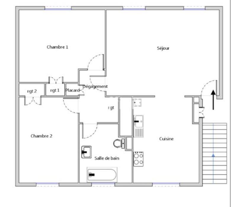 Appartement - 52 m² - 3 pièces