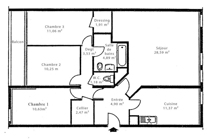 Appartement - 91 m² - 4 pièces