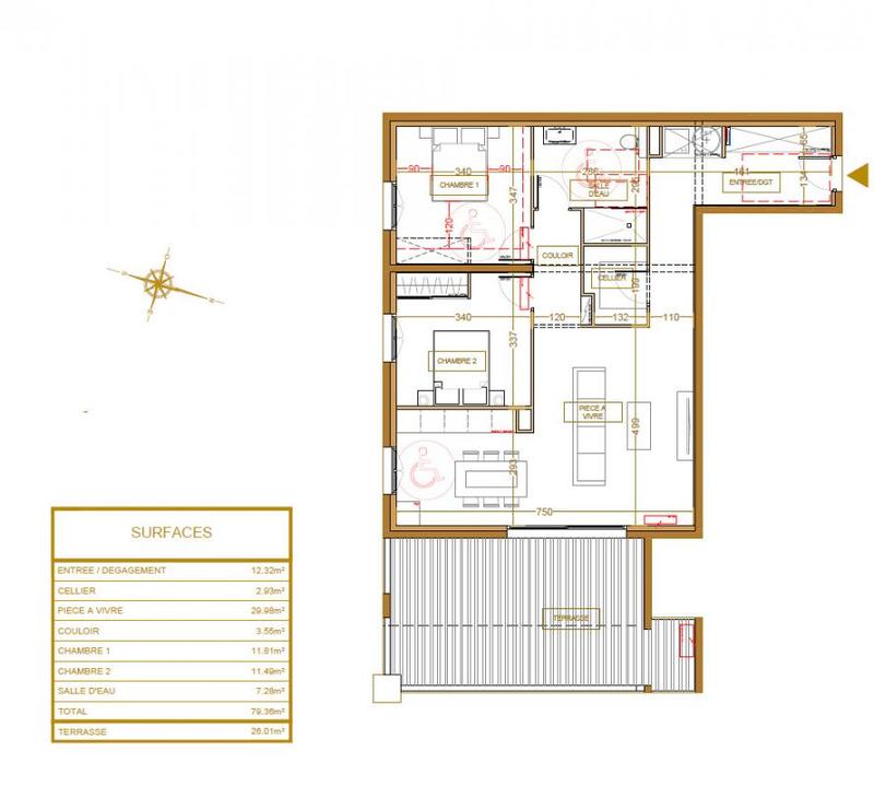 Appartement - 79 m² - 3 pièces
