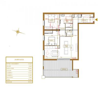 Appartement - 79 m² - 3 pièces