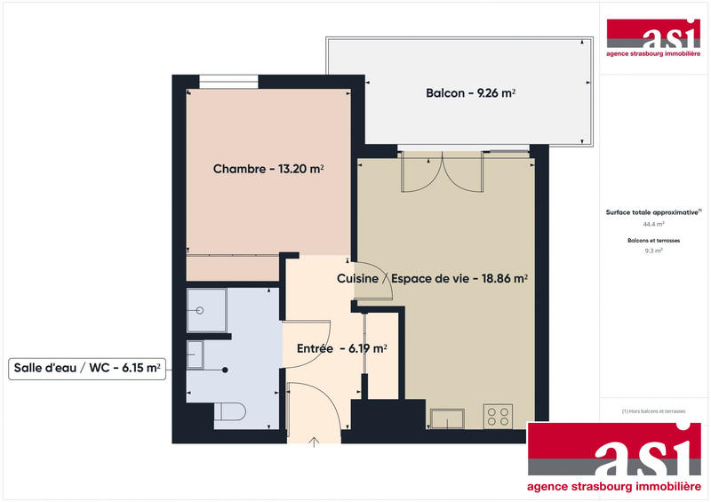 Appartement - 44 m² - 2 pièces