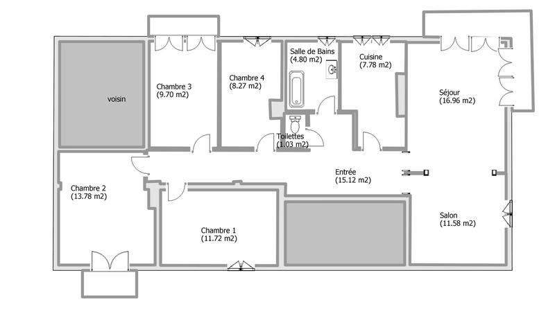 Appartement - 100 m² - 4 pièces