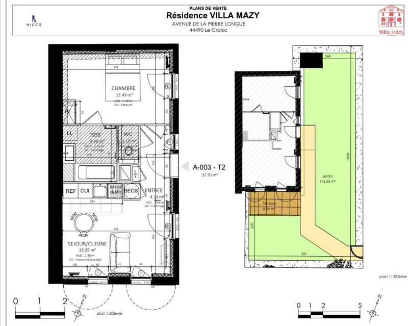 Appartement - 41 m² - 2 pièces