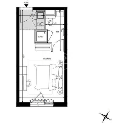 Appartement - 21 m² - 1 pièce