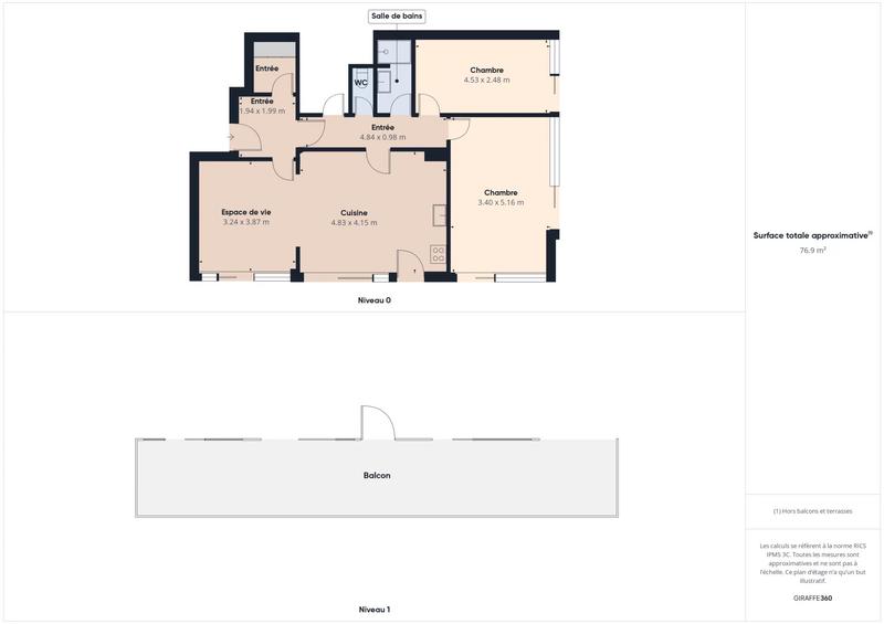 Appartement - 83 m² - 4 pièces