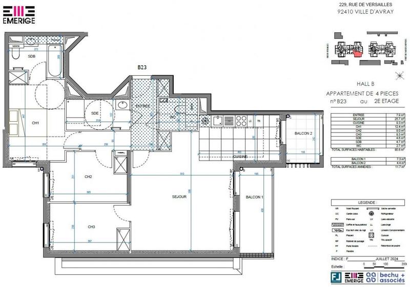Appartement - 86 m² - 4 pièces