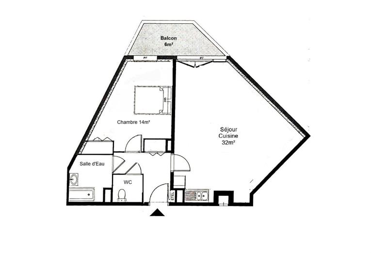 Appartement - 58 m² - 2 pièces