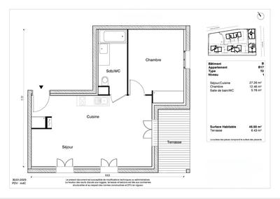 Appartement - 46 m² - 2 pièces