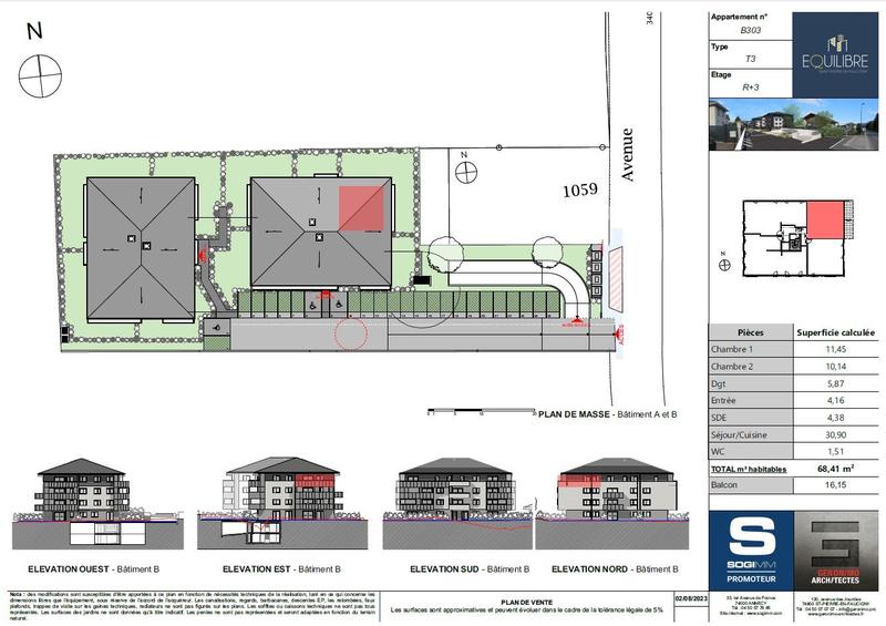 Appartement - 68 m² - 3 pièces