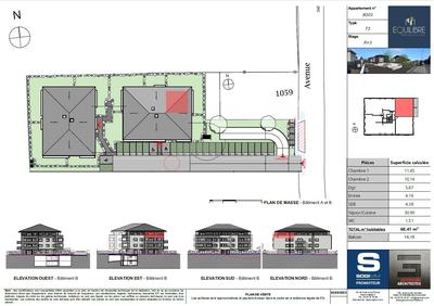 Appartement - 68 m² - 3 pièces