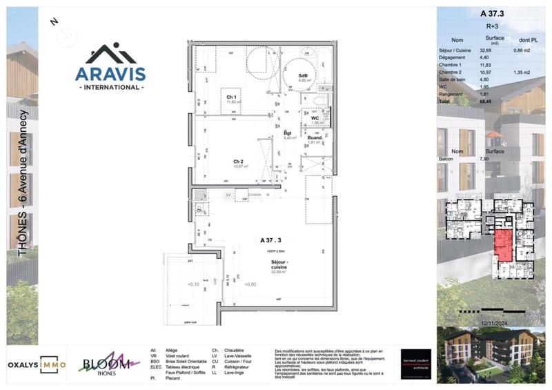 Appartement - 68 m² - 3 pièces