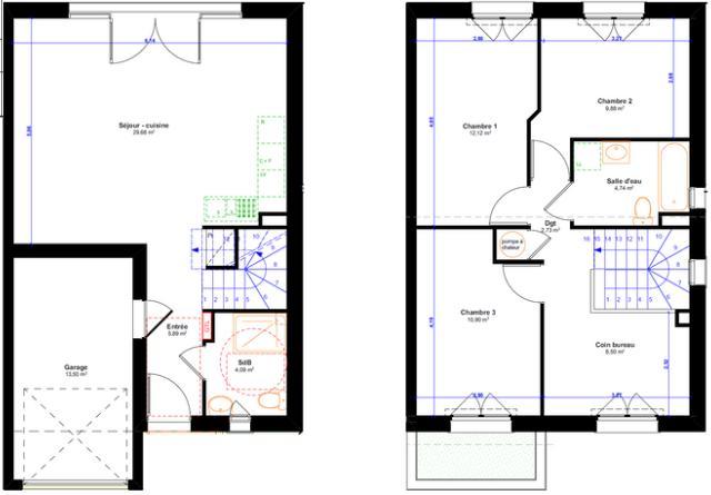 Maison - 102 m² - 6 pièces