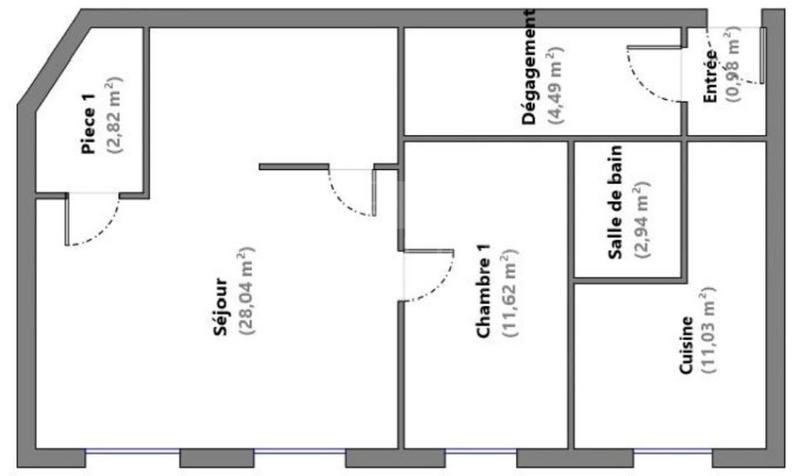 Appartement - 62 m² - 3 pièces