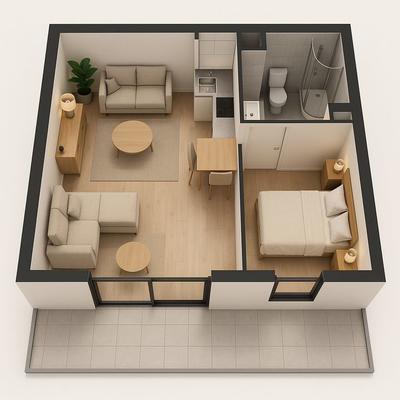 Appartement - 38 m² - 2 pièces