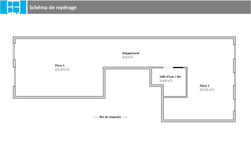 Local commercial - 48 m² - 2 pièces