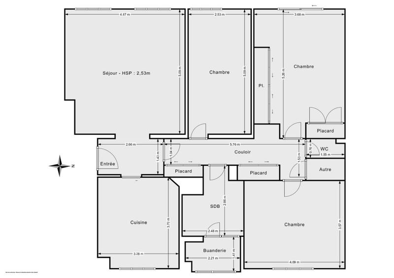 Appartement bourgeois - 100 m² - 4 pièces