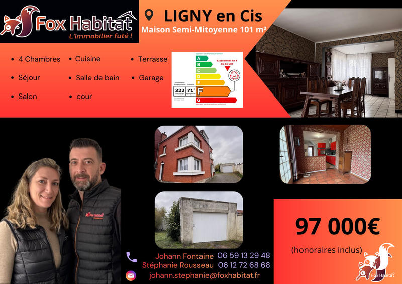 Maison - 101 m² - 6 pièces