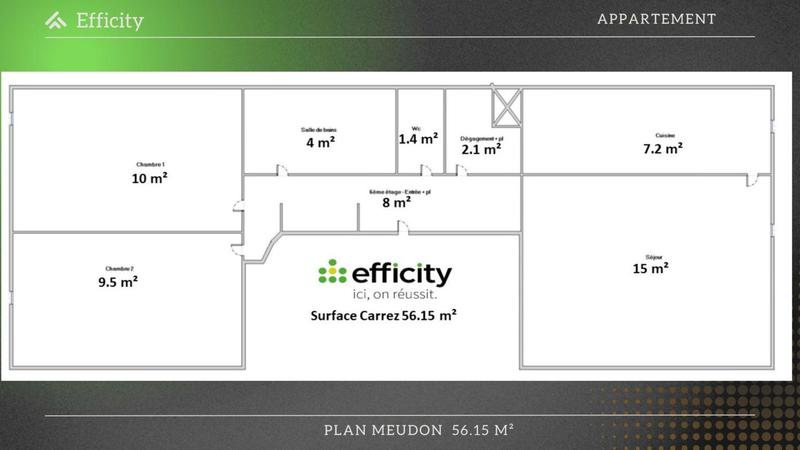 Appartement - 56 m² - 3 pièces