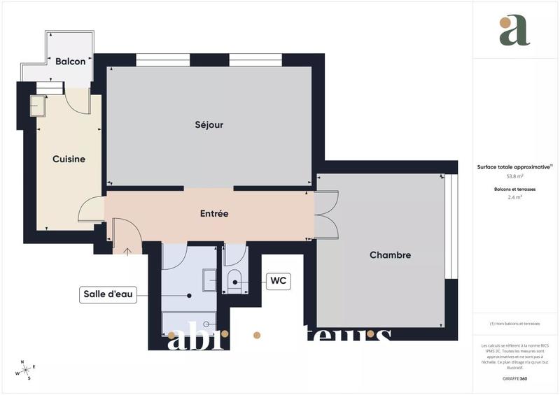 Appartement - 54 m² - 2 pièces